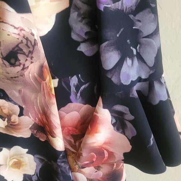 Joseph Ribkoff Floral Bell Sleeve Dress Size 10 - Picture 6 of 8